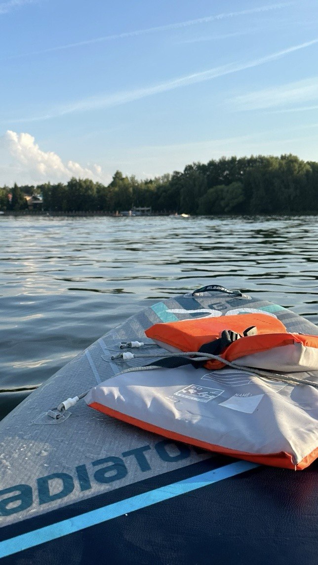 View of the lake from a paddleboard